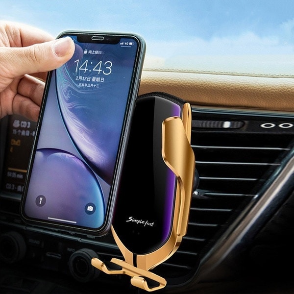 Wireless Charger Car Clamping Smart Sensor Fast Charging Mount Phone Holder