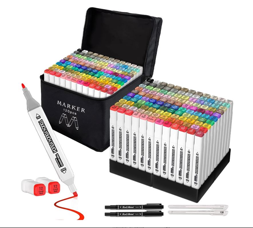 120 Pack Dual tip Markers