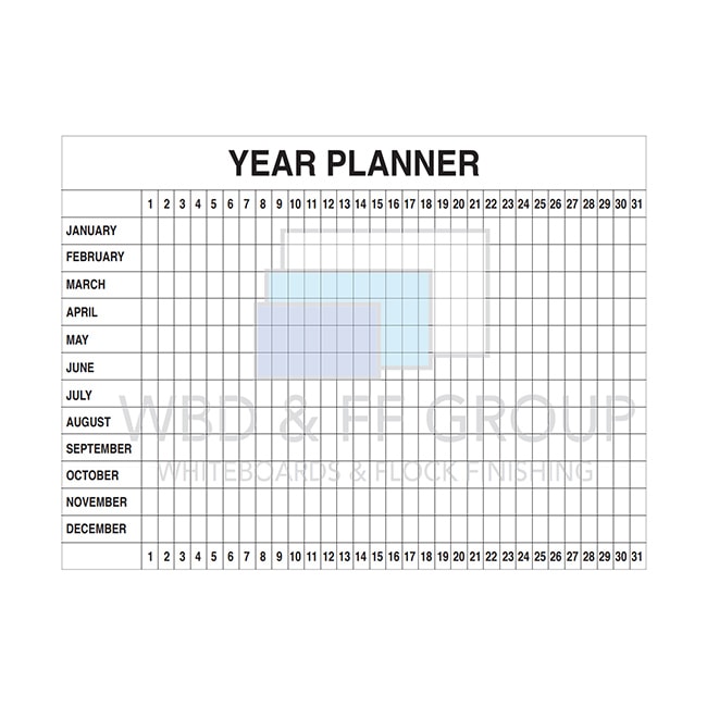 Jan-Dec yearly Planner Board